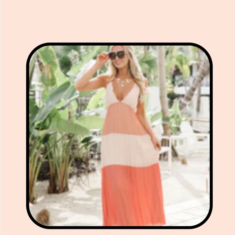 PINK LILY PLEATED DRESS